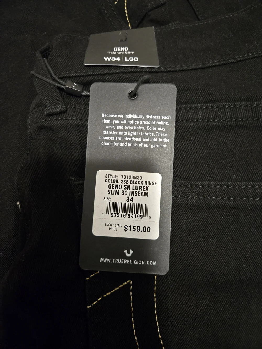 True Religion Men's Slim Straight Jeans in Black